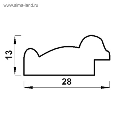 Рама для картин (зеркал) 40 х 50 х 2,8 см, пластиковая, Calligrata 6448, золото