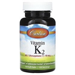 Carlson Vitamin K2, 90 mcg, 120 Soft Gels