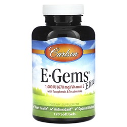 Carlson E-Gems Elite, Vitamin E, 670 mg (1,000 IU), 120 Soft Gels