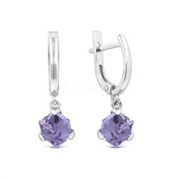 Серьги из серебра с кристаллами Swarovski родированные