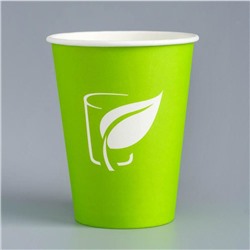 Стакан "Зеленый LOGO" для горячих напитков, 350 мл, диаметр 90 мм