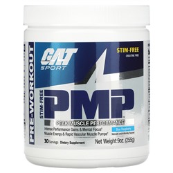 GAT PMP, Pre-Workout, Peak Muscle Performance, Blue Raspberry, 9 oz (255 g)