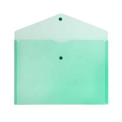 Папка-конверт на кнопке А5, 150 мкм, Calligrata Standard, прозрачная, зеленая
