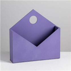 Ящик-конверт деревянный № 1 фиолетовый 20.5*18*6 см 230345