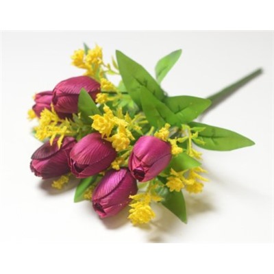 Искусственные цветы, Ветка в букете тюльпан 6 голов (1010237)