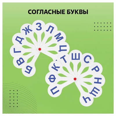 Набор веер-касс, гласные, согласные и цифры, Стамм, 3 штуки, пакет с европодвесом