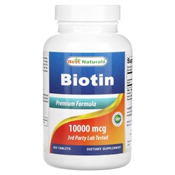 Best Naturals Biotin, 10,000 mcg, 365 Tablets