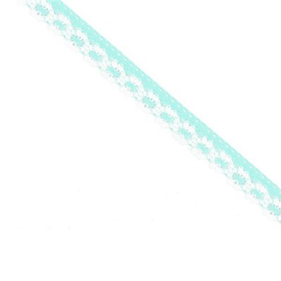 Кружево вязаное "на коклюшках" 2 см бирюзовый 13.65 м