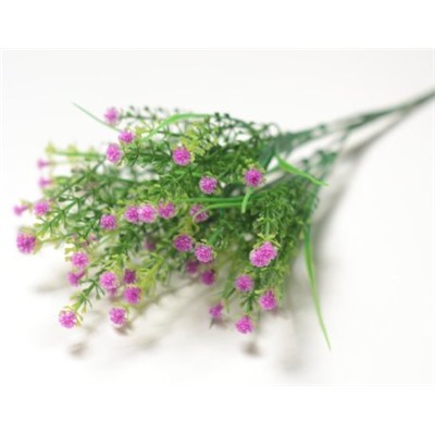 Искусственные цветы, Ветка в букете зелени с цветочками 5 веток (1010237)