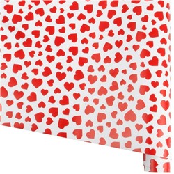 Бумага упаковочная глянцевая Сердца красные на белом 70*100 см 10 л/уп 558412
