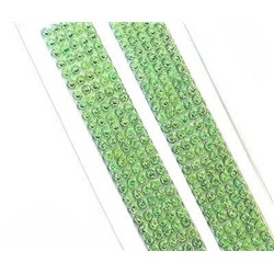 Стразы клеевые блестящие 2 полосы 5 мм Зеленый