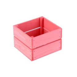 Ящик деревянный реечный № 5 (13*13*8.5 см) Розовый 230455