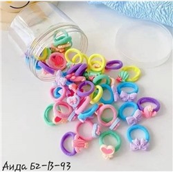 Набор разноцветных детских резиночек для волос в ассортименте