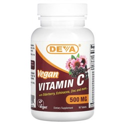 Deva Vegan Vitamin C, 500 mg , 90 Tablets