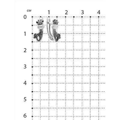 Серьги детские из серебра родированные 925 пробы 5040рч
