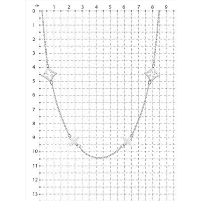 Колье женское на шею серебро форма клевер родированное коллекция quatrefoil 440-10-280р