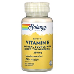 Solaray Vitamin E, Dry Form, 268 mg, 50 Capsules