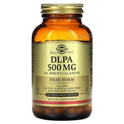 Solgar DLPA, DL-Phenylalanine,  Free Form, 500 mg, 100 Vegetable Capsules