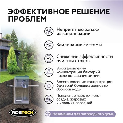 Средство для обслуживания септиков и станций биологической очистки Roetech 106М, 50 г