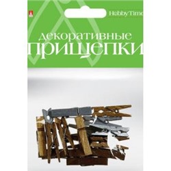 Декоративные прищепки "Микс. Металлизированные цвета" 35мм, 3 цвета 2-360/10 Альт {Россия}