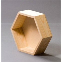 Ящик деревянный шестигранный малый 20.5*18*4 см Натуральный цвет