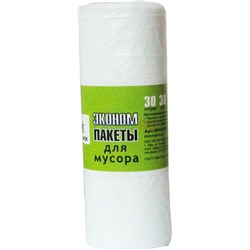 Мешок для мусора 30л рулон (48х56) белый УфаПак (30шт) 1/35