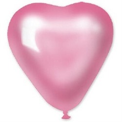 Шар воздушный латексный Сердце Металлик (25шт) Розовое 1105-0161