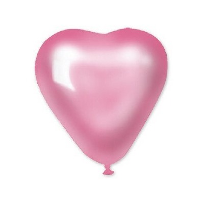 Шар воздушный латексный Сердце Металлик (25шт) Розовое 1105-0161