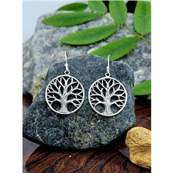 Серебряные серьги с дизайном в виде Дерева, 7.46 г; Silver earrings with Tree Design, 7.46 g