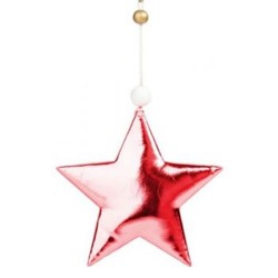 Новогоднее подвесное украшение "Блестящая красная звезда" из полиуретана 10,5х1,5х10,5 см 86361 Феникс-Презент {Россия}