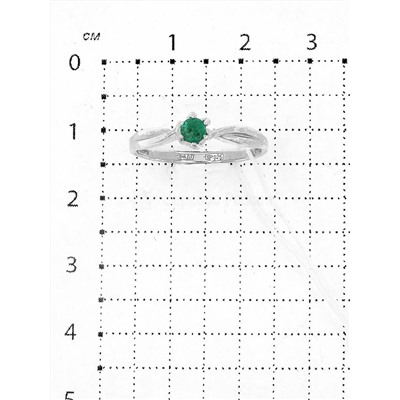 Кольцо из серебра с изумрудом родированное