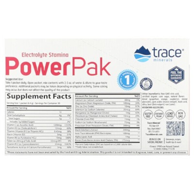 Trace Minerals Research Electrolyte Stamina, PowerPak + Immunity, Grapefruit, 30 Packets, 0.23 oz (6.4 g) Each