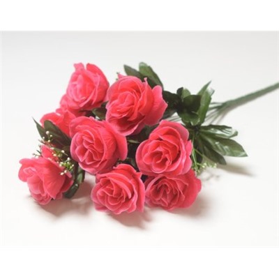Искусственные цветы, Ветка в букете роза 10 голов (1010237)
