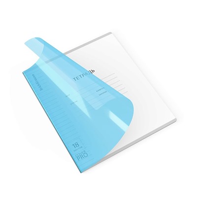 Тетрадь 18 листов в линейку, ErichKrause "Классика CoverPrо Vivid", пластиковая обложка, блок офсет 100% белизна, синяя