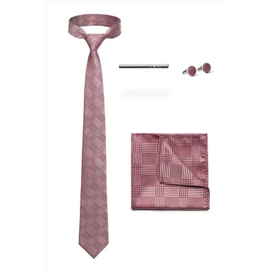 Набор: галстук, платок, запонки, зажим "Уверенность" SIGNATURE #787193