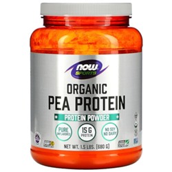 NOW Foods Sports, Organic Pea Protein Powder, Pure Unflavored, 1.5 lbs (680 g)
