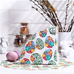 Салфетки бумажные " Art Bouquet Rondo" Акварельные яйца, 3 слоя, 12 листов