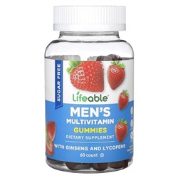 Lifeable Men's Multivitamin Gummies, Natural Strawberry, Sugar Free, 60 Gummies
