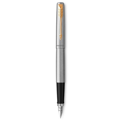 Ручка перьевая Parker Jotter Core F691 Stainless Steel GT M, корпус из нержавеющей стали