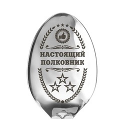 Ложка "Настоящий полковник" 14см медицинская сталь SH 904173