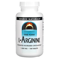 Source Naturals L-Arginine, Free Form, 1,000 mg, 100 Tablets