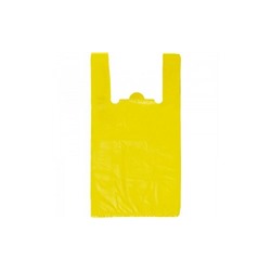 Полиэтиленовый пакет майка ПНД 15 мкм 30+14*50 см Однотонный желтый 100 шт