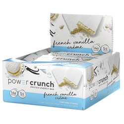 BNRG Power Crunch Protein Energy Bar, French Vanilla Creme, 12 Bars, 1.4 oz (40 g) Each
