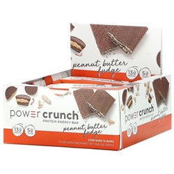 BNRG Power Crunch Protein Energy Bar, Peanut Butter Fudge, 12 Bars, 1.4 oz (40 g) Each