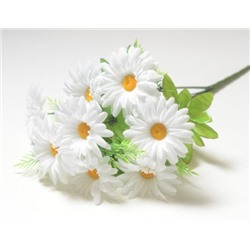 Искусственные цветы, Ветка в букете ромашка 9 голов (1010237) белый