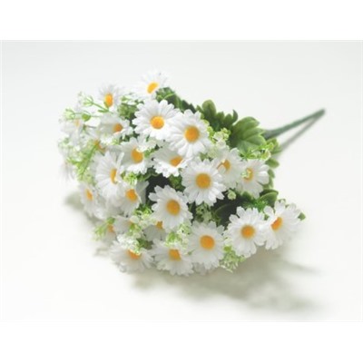 Искусственные цветы, Ветка в букете ромашка 18 веток (1010237) белый