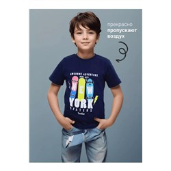 футболка детская с принтом 7444 (Темно-синий)