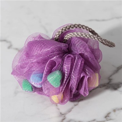 Мочалка для тела Доляна «Карнавал», 30 гр, цвет фиолетовый