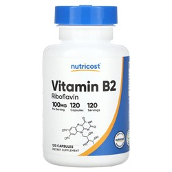 Nutricost Vitamin B2, Riboflavin, 100 mg, 120 Capsules