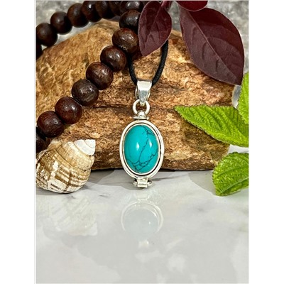 Серебряный кулон с кавачей из Бирюзы, 6.05 г; Silver pendant with Turquoise kavach, 6.05 g